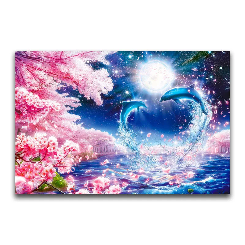 5d Diy Алмазная вышивка дельфины животные 3d живопись крестиком Мозаика природный