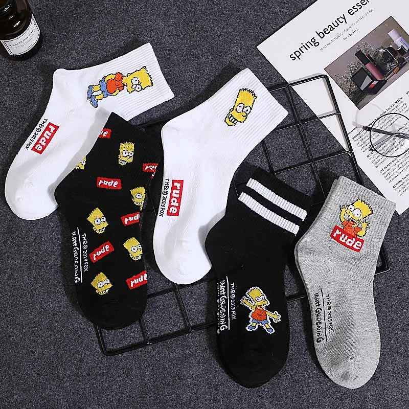 Носки средней длины с объемным мультяшным рисунком носки из хлопка аниме для
