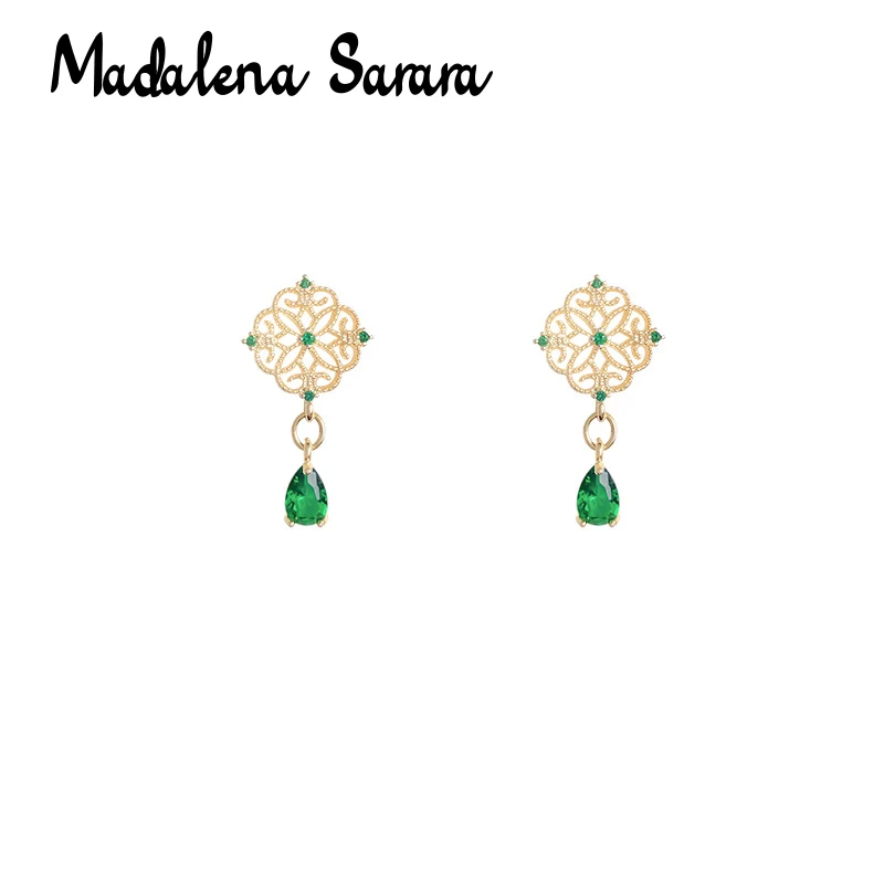 

Женские винтажные серьги-подвески с фианитом