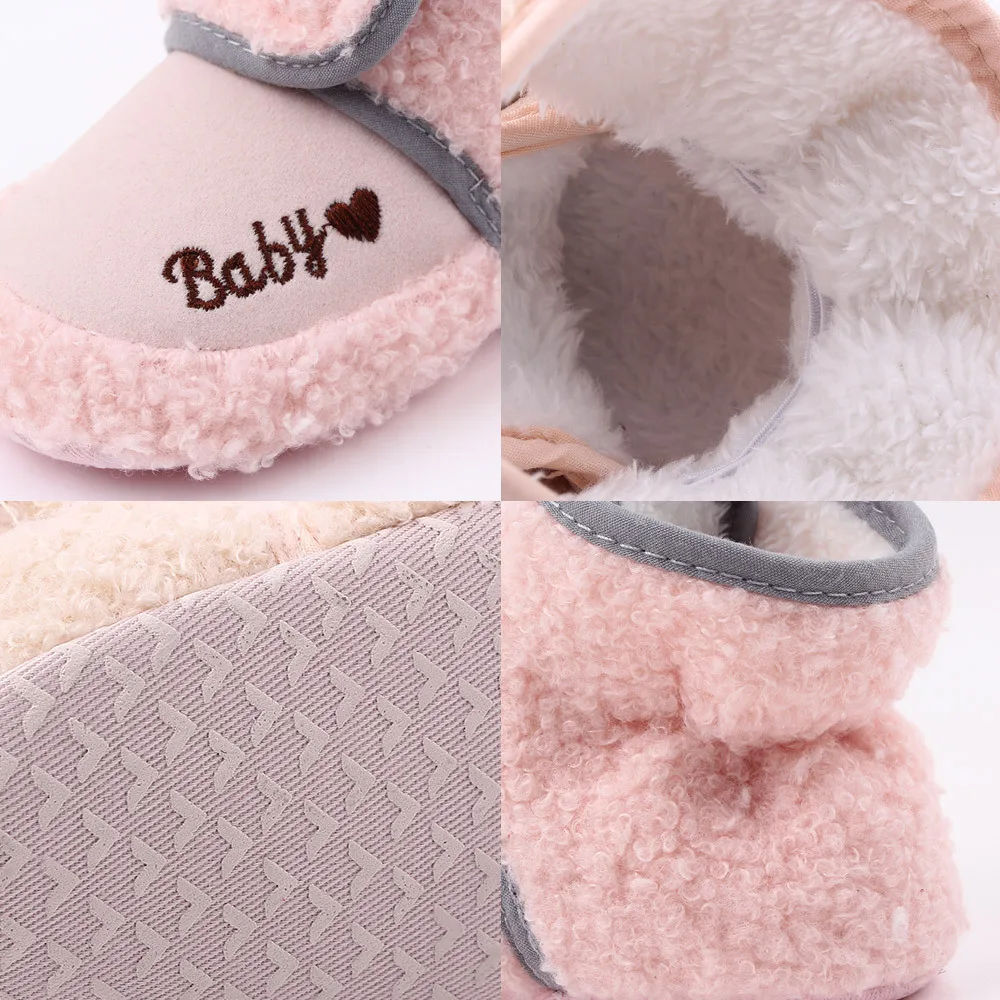 

Winter plus velvet warm baby shoes, warm shoes cotton shoes, letters Teddy velvet baby toddler shoes can not drop shoes