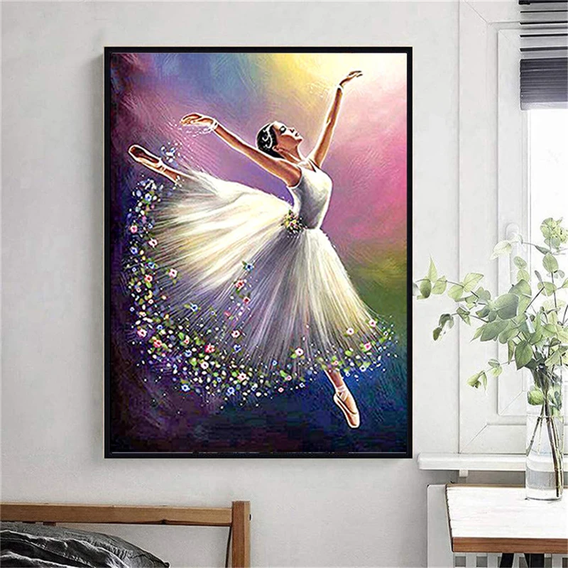 Картина мозаика для алмазной вышивки с мотивом балерины|Алмазная и вышивка| |