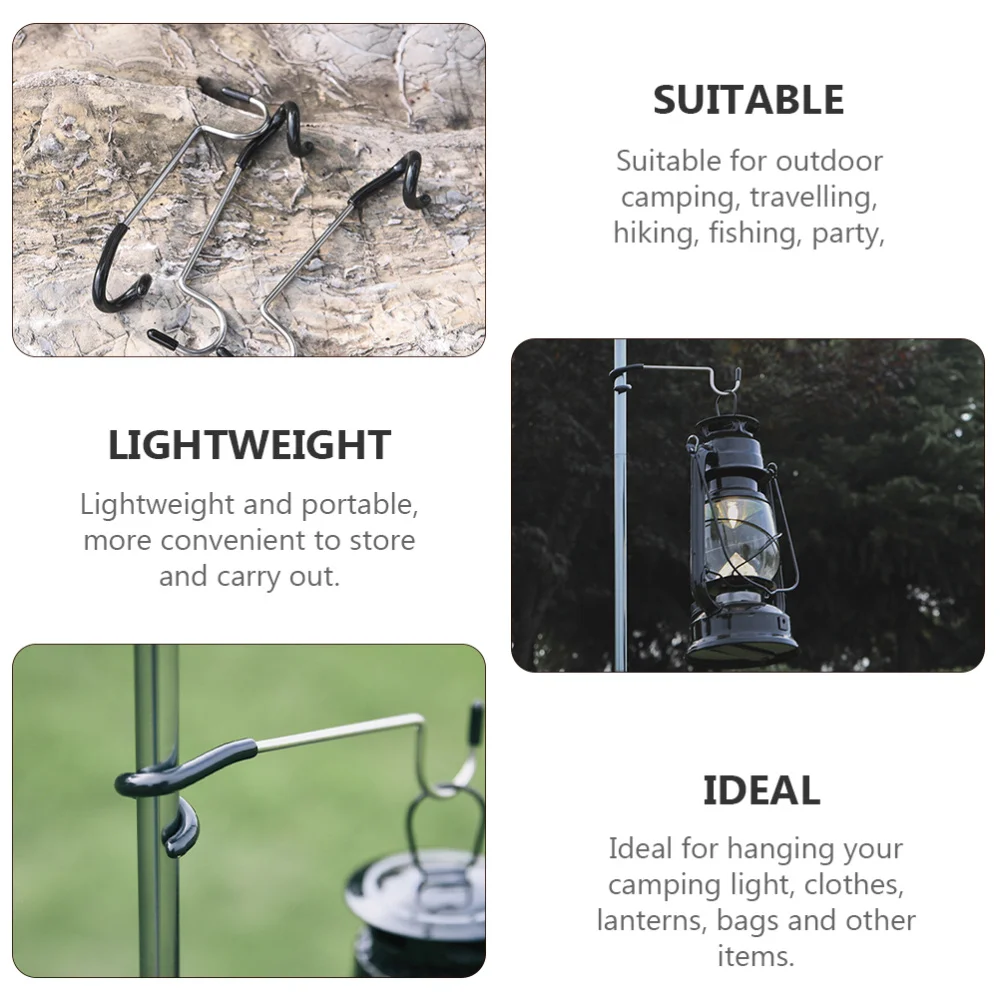 

4pcs Camping Light Hooks Light Pole Hooks Tent Lamp Hooks Versatile Hanger