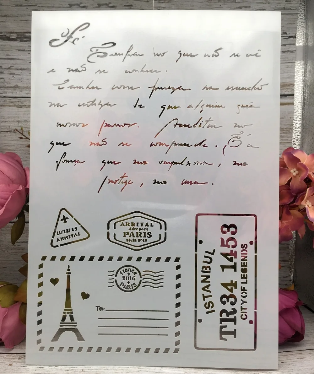 4 шт./лот A4 Парижские штампы сделай сам слойные трафареты настенная живопись