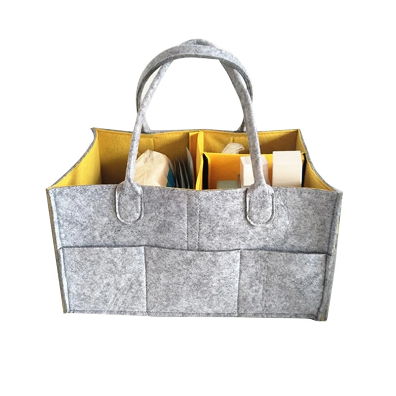 Yellow Grey Войлочная Детская сумка для подгузников складная бутылка сумка для хранения подгузников детские сумки для мамы детская коляска Органайзер Многофункциональный Детский Органайзер - Цвет: Yellow Grey