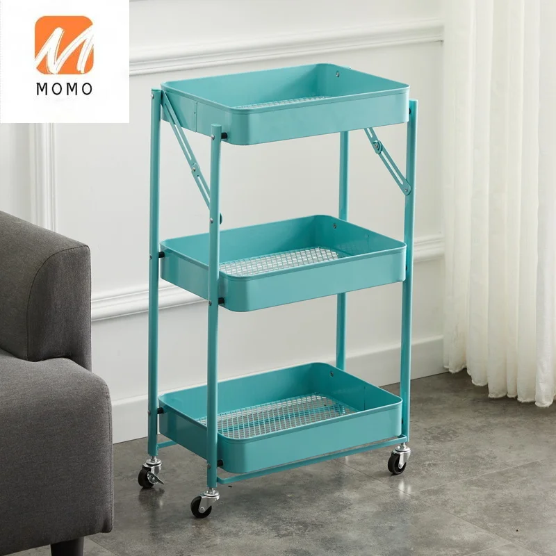 Movable Multi-purpose Home Storage 3 Tiers Metal Kitchen Vegetable Trolley Rolling Cart | Дом и сад
