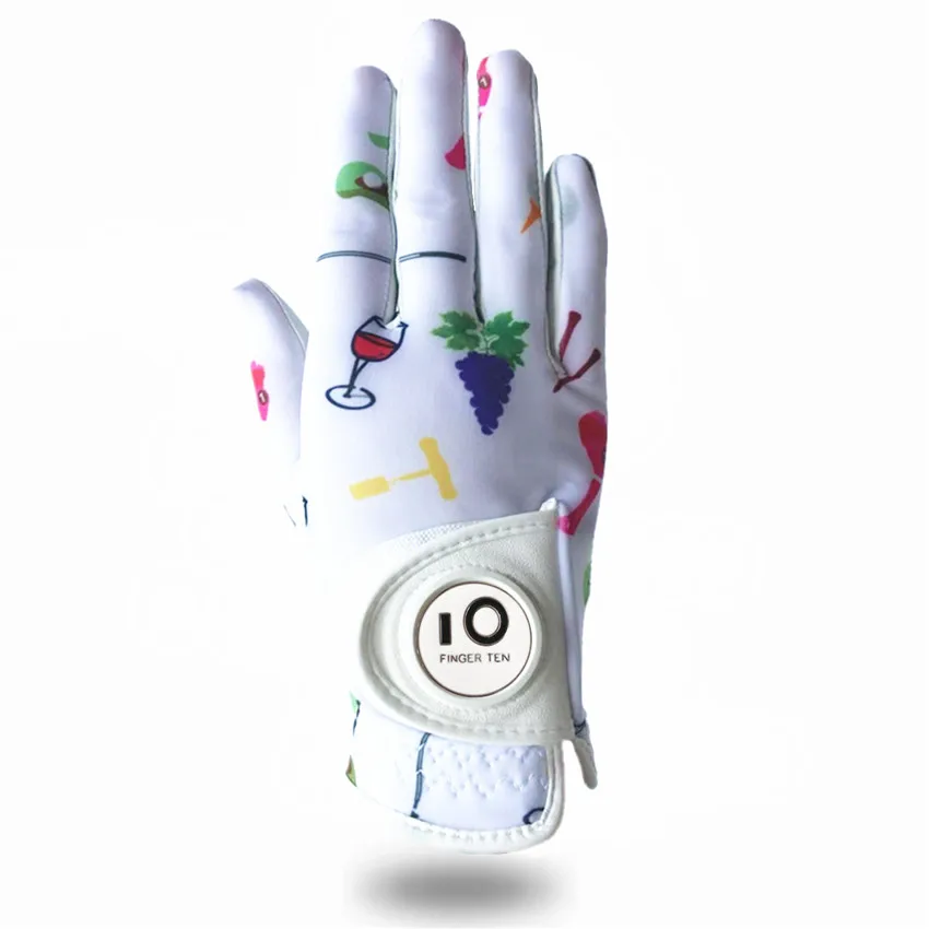 Worn on Right Hand Перчатки для гольфа, женские, для левой руки, для правой руки, с шариковым маркером, перчатка для леди, классические, Rh Lh, Weathersof, для захвата, кожа, для девушек, для игры в гольф, Размеры s m l xl - Цвет: Worn on Right Hand