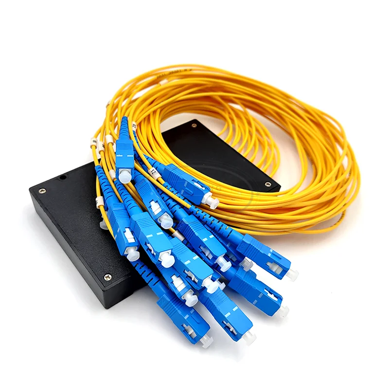1x16 SC APC UPC Cassette Type PLC Splitter FTTH optical Splitter G657A Fiber with Plastic ABS Box Package