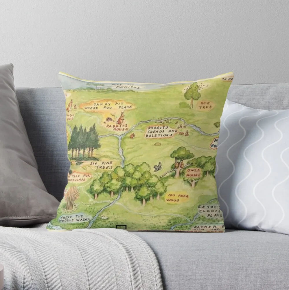 

Hundred Acre Woods Map Throw Pillow Pillowcase Cushion Cover Home Decorative Sofa Pillow Cover Cushion Cover 40x40cm 45x45cm