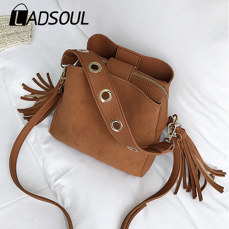 LADSOUL 2020 модная женская сумка ведро винтажная Высококачественная Ретро через