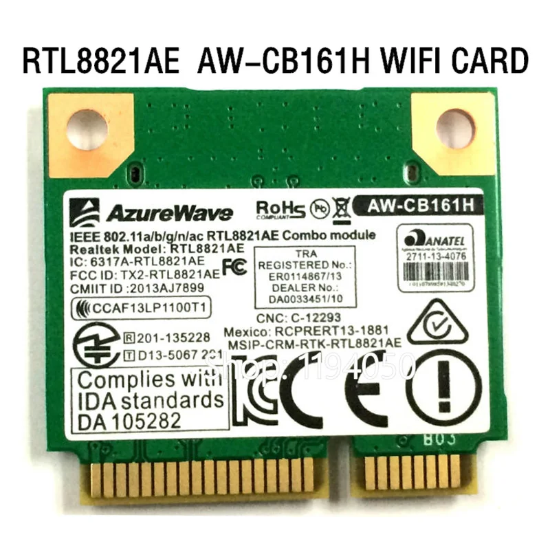 WIFI карта Realtek RTL8821 AW CB161H Wi Fi Wlan Bluetooth 4 0 комбо беспроводной Половина мини PCI E адаптер