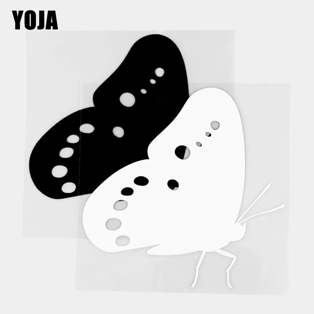 

Виниловая наклейка YOJA 12,7 × 12,6 см, Стикеры для автомобиля с мультяшными животными в виде лягушек, бабочек, черного/серебристого цветов 19C-0271