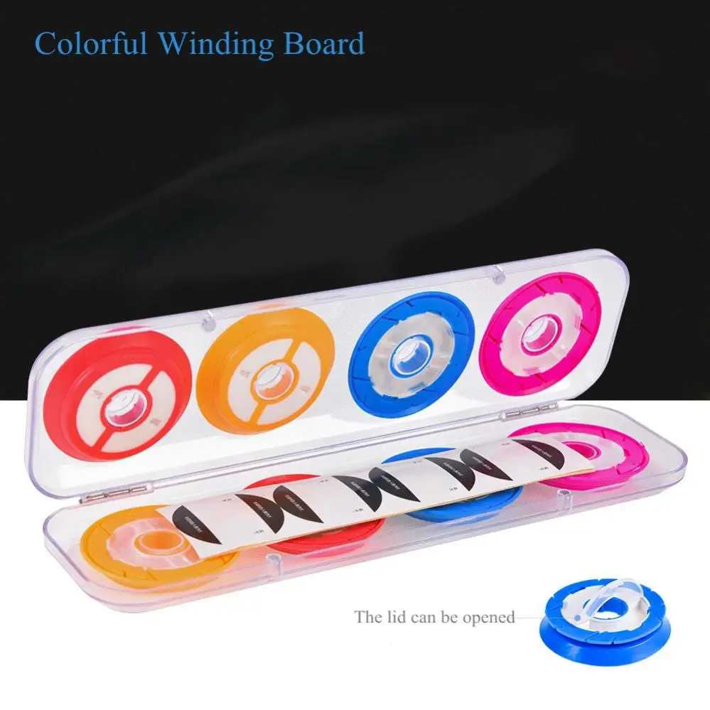 

Colorful Fishing Main Line Box Winding Board 8pcs Spindle Silicone Main Spool Fishing Box Accessories