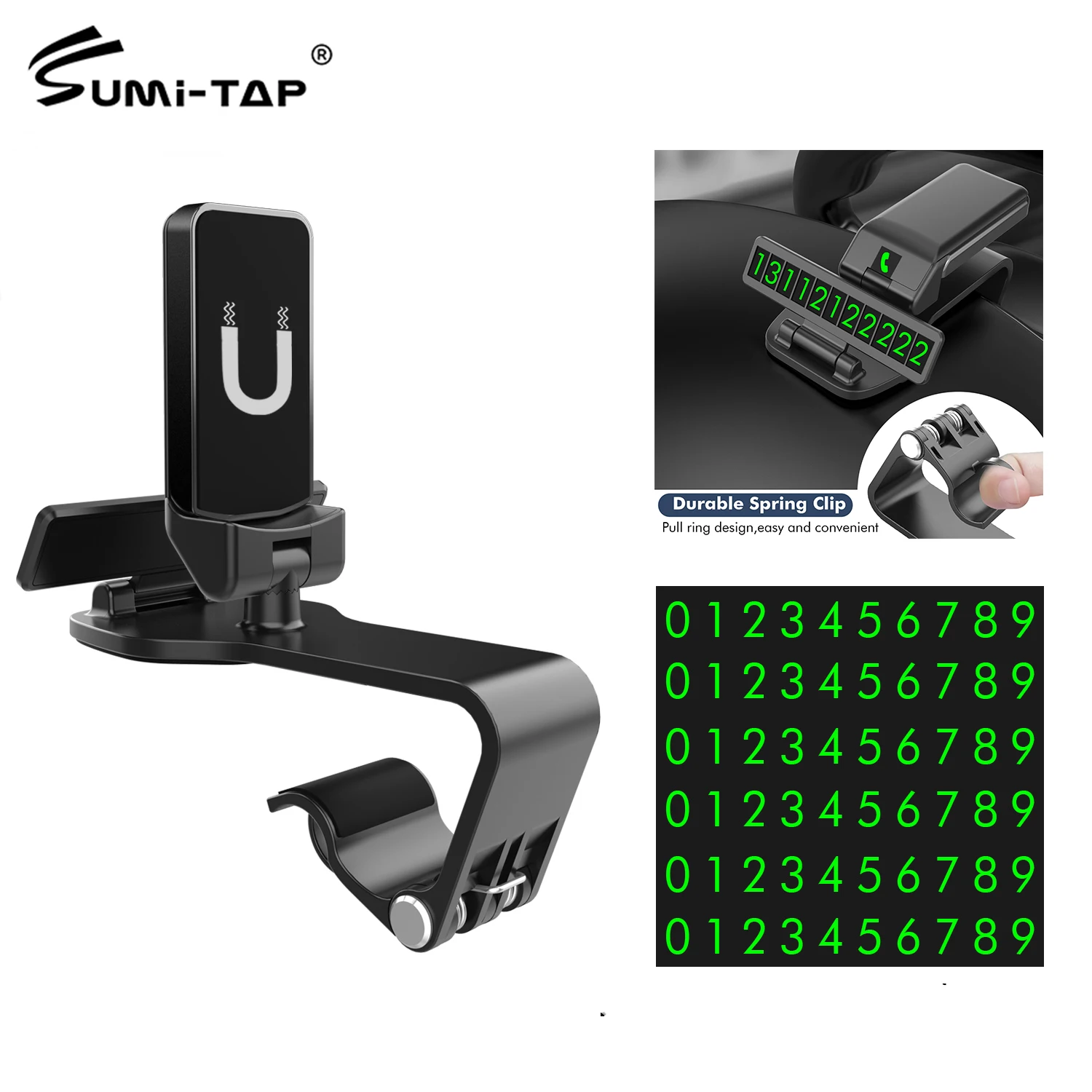 

Sumitap Magnetic Car Phone Holder HUD Sun Visor Stand Universal Dashboard Bracket for iPhone 12 Xiaomi Magnet Car Mobile Support