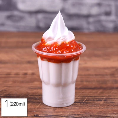 Моделирование Сливочное мороженое с сиропом образец фруктового Sundae модель поддельные для сливочного мороженого реквизит коробка для демонстрации камней в витрине искусственные sundae формы