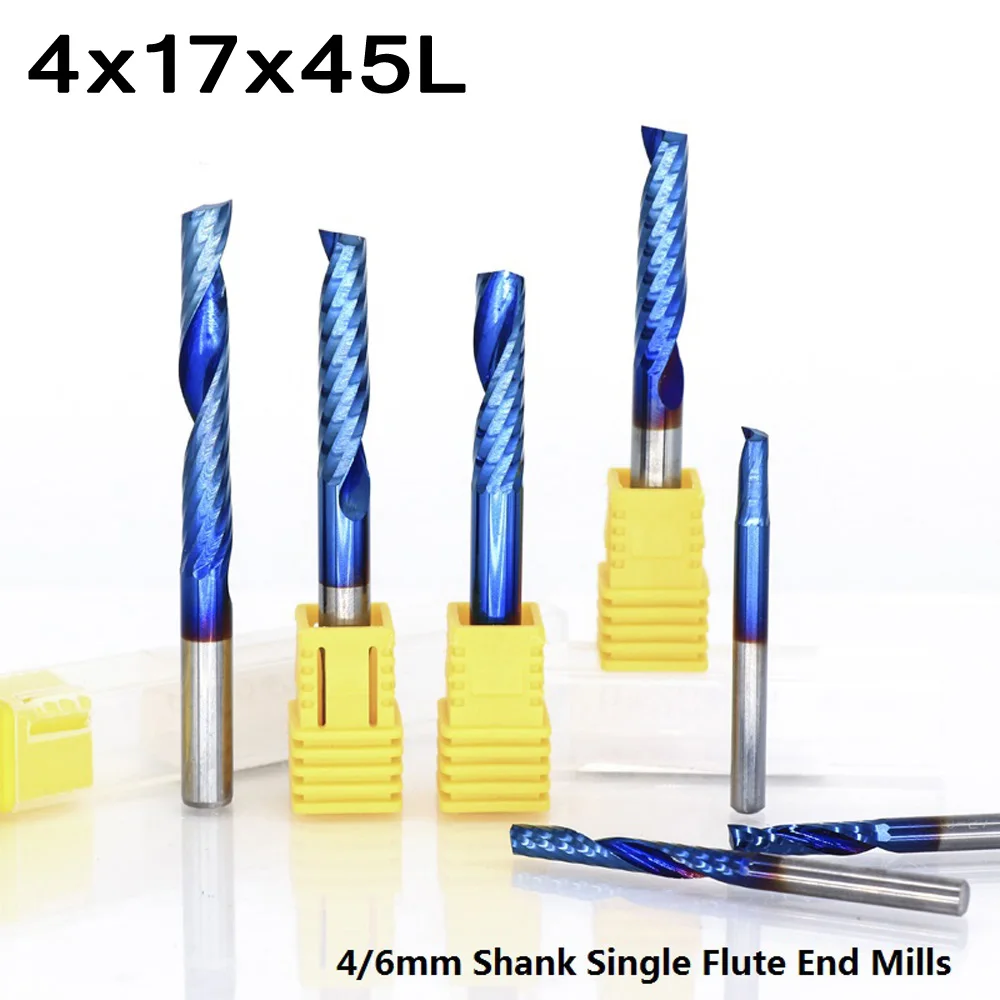 4/6mm Shank HSS End Mill Blue Coating CNC Router Bit Single Flute Milling Cutter For Quick And Smooth Cuts In Woods Plastic | Инструменты