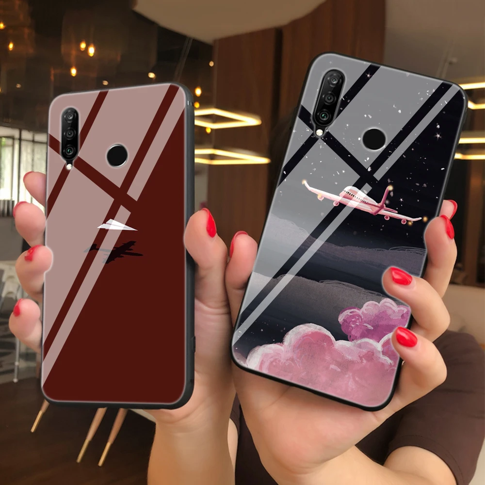 Lavaza Мультфильм Воздушный самолет на заказ закаленное стекло мягкий чехол для Huawei