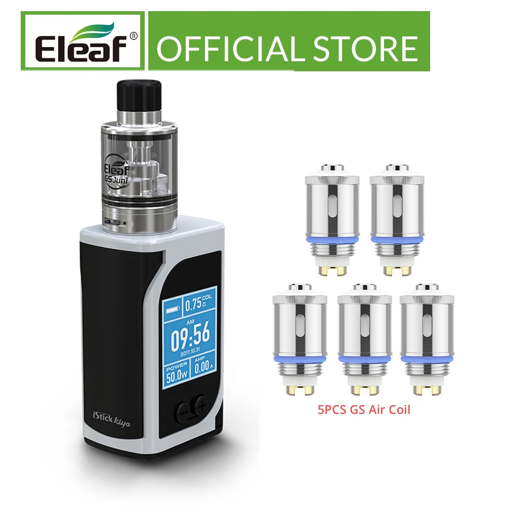 Оригинальный Eleaf iStick Kiya комплект с GS Juni атомайзером встроенный аккумулятор 1600 мАч