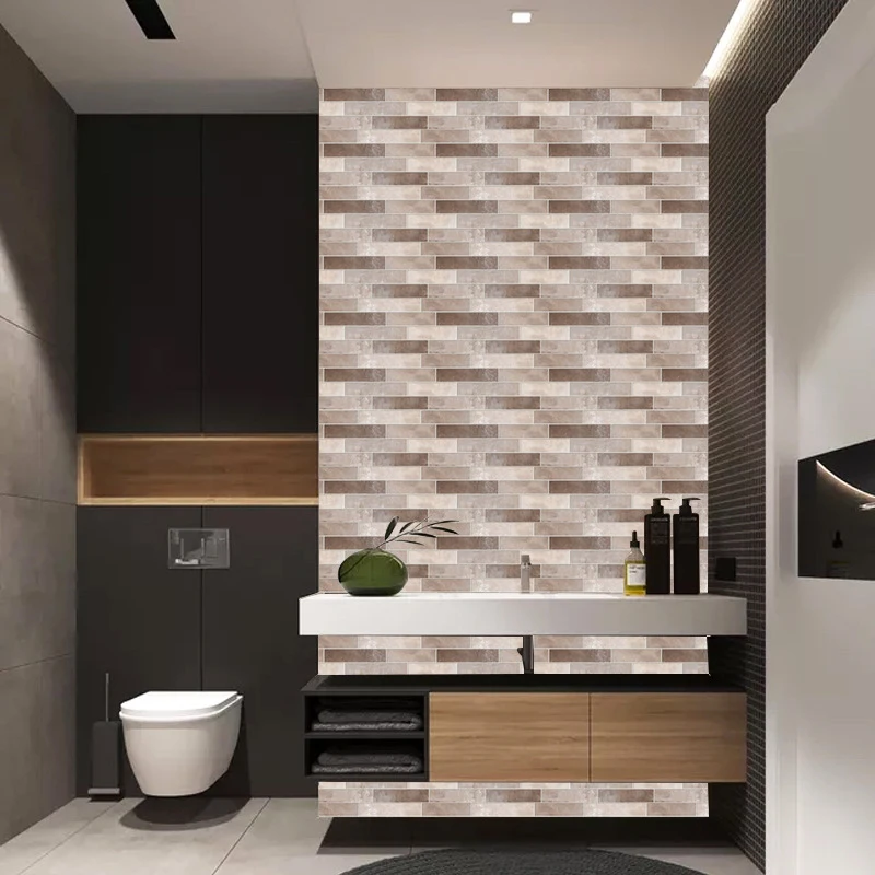 new arrival antique brick kitchen tile wall sticker water proof oil proof toilet self pasting home decor 10 pcslot free global shipping