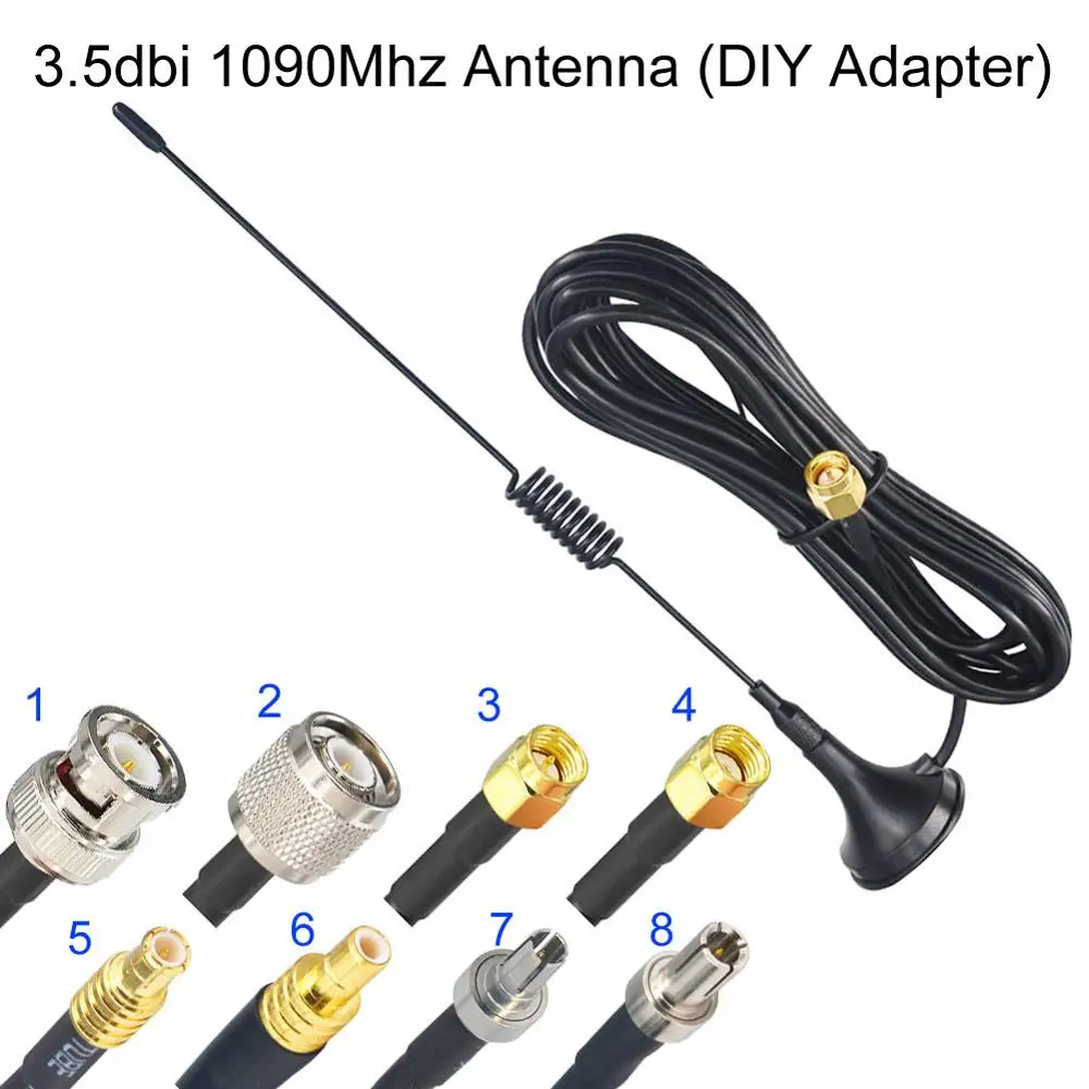 Адаптер SMA TS9 TNC CRC9 BNC MCX SMB RP коннектор магнитное основание 3 м 1090 МГц 5 дБи адаптер