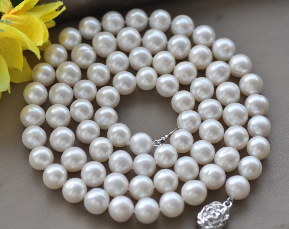 

Z10704 17"~48" 12mm White Round Freshwater Pearl Necklace