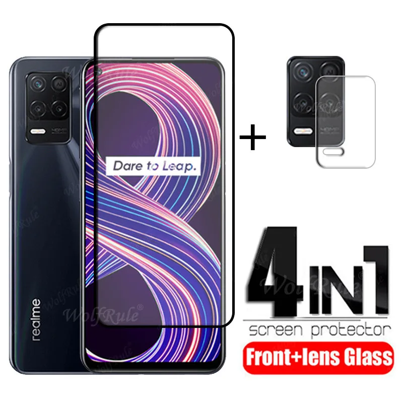 Cristal de cubierta completa para Realme 8 5G, Protector de pantalla de pel&iacute;cula HD para OPPO Realme 8 5G, Realme-0