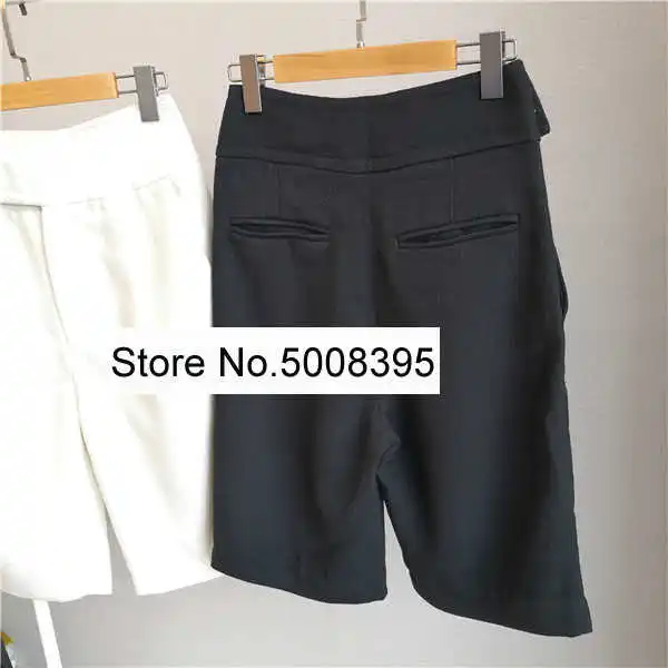 

2021 Lombardy shorts eggshell structure high waist wide waistband Woman Fashion Short Trousers with pockets
