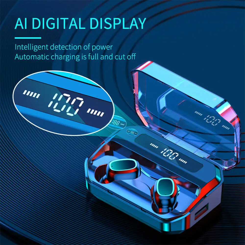 new arrival 2200mah charging case tws bluetooth earphones wireless headsets c1 cordless handsfree earbuds sports earset with mic free global shipping