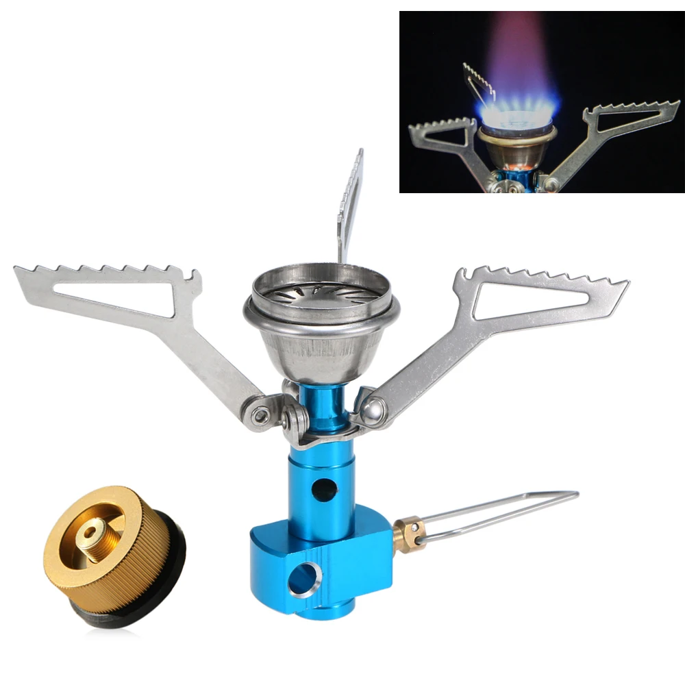 Outdoor camping Portable Windproof Folding Mini Camping Oven Gas Stove Survival Furnace Pocket Picnic Cooking Cooker | Спорт и