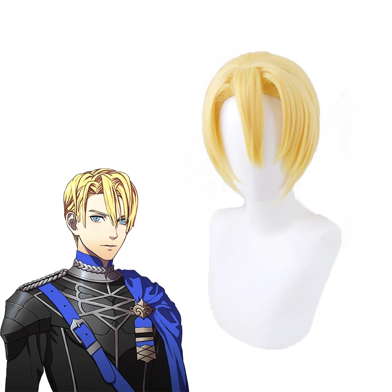 

Game Fire Emblem ThreeHouses Cosplay Wigs Dimitri The Protector Cosplay Wig Heat Resistant Synthetic Wig Anime Yellow Short Hair