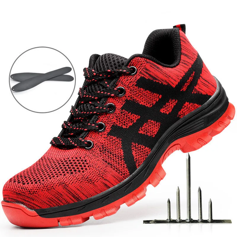 

Unisex Mesh Safety Shoes with Steel Toe Cap Work Shoes Man Casual Breathable Safety Boots Puncture Proof Security Working Boots