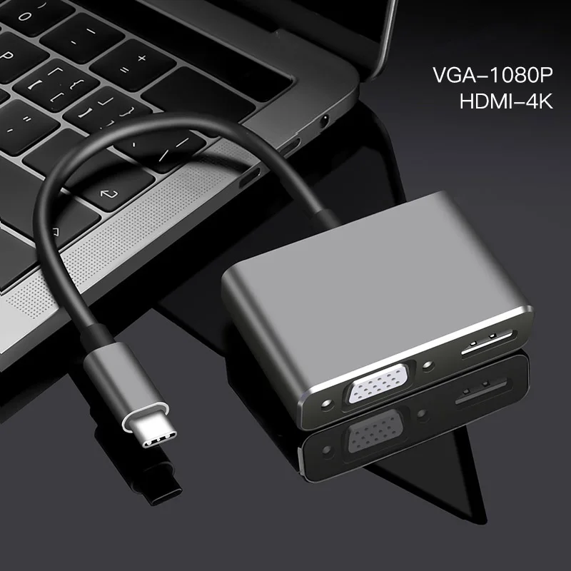 Адаптер usb-c на HDMI 4K адаптер VGA USB 3 0 для быстрой зарядки и передачи аудио видео PD 87