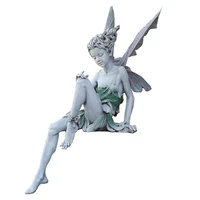 garden statue decor flower fairy statue figurines with wings outdoor garden ornament resin craft landscaping yard decoration