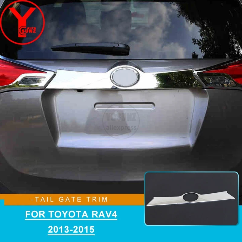 2013 2015 ABS хромированный чехол на заднюю дверь для toyota rav 4 rav4 2014 багажник отделка