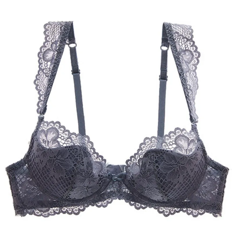 

Women's Bra Thin Cotton Cup Gathering Bra Sexy Lace Underwear Popular New Bra