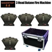 flame thrower 3 head flame machine dmx flame projector with safety channel stage special effects 4in1 flight case packing