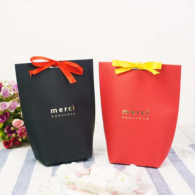 10pcs/lot DIY Black Merci Wedding Gift Box Birthday Cookies Happy Party Sweet Dessert Decoration Candy Chocolate Boxes | Дом и сад