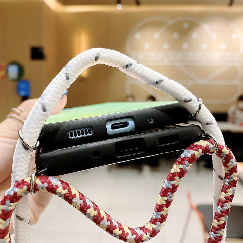 

Fashion Lanyard Protective Cover Snake Leather Hard Shell Phone Case For Samsung Galaxy A72 A52 A32 4G A12 5G S30 S20 Plus Ultra
