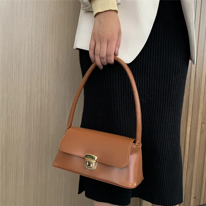 Ретро сумка сумки на плечо для женщин из искусственной кожи сумочка багет