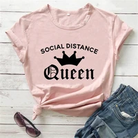 social distance queen 2020 funny t shirt introvert shirts quarantine shirt causal tee social distancing shirts fhdz