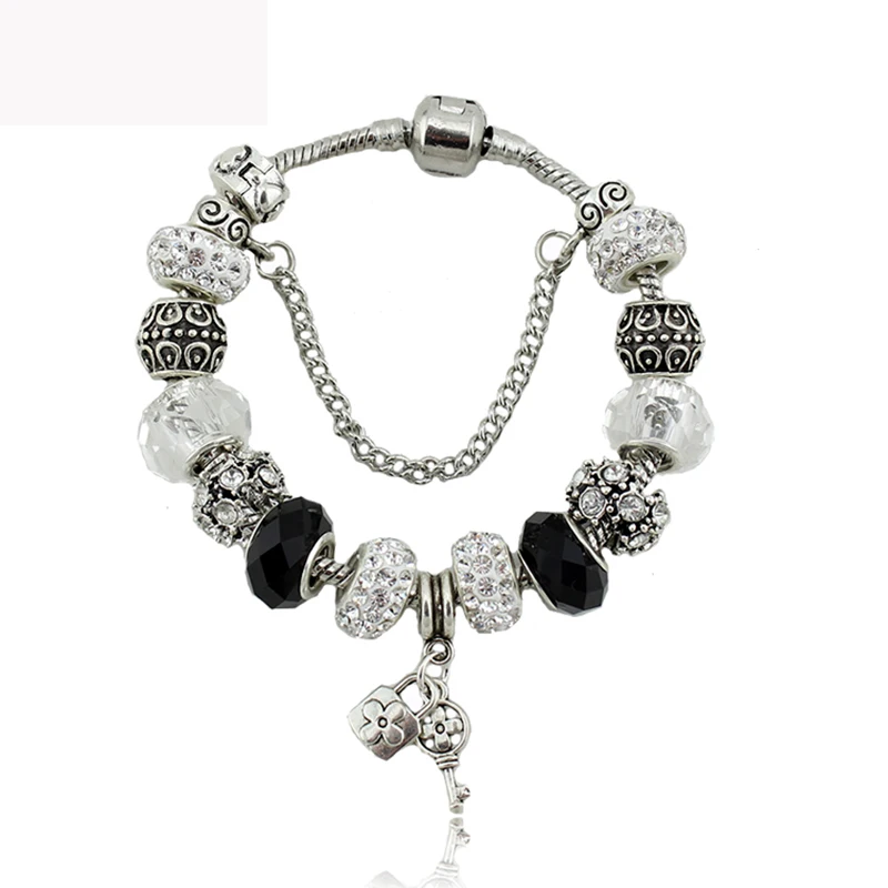 Браслеты ANNAPAER с подвесками в виде розовых ключей для женщин и девушек бусины из