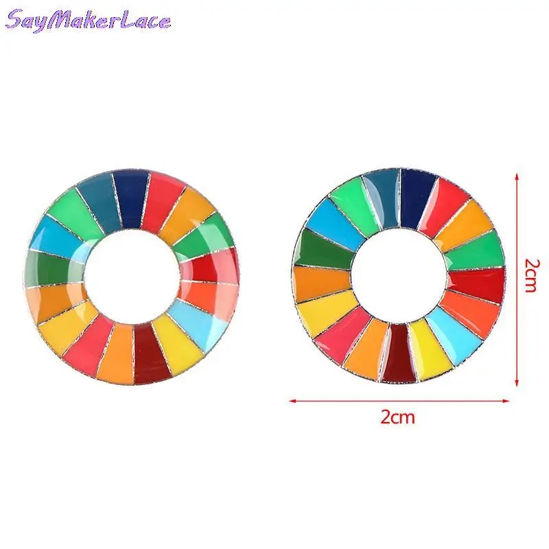 Эмалированная брошь с изображением цели устойчивого развития значок SDGs в стиле