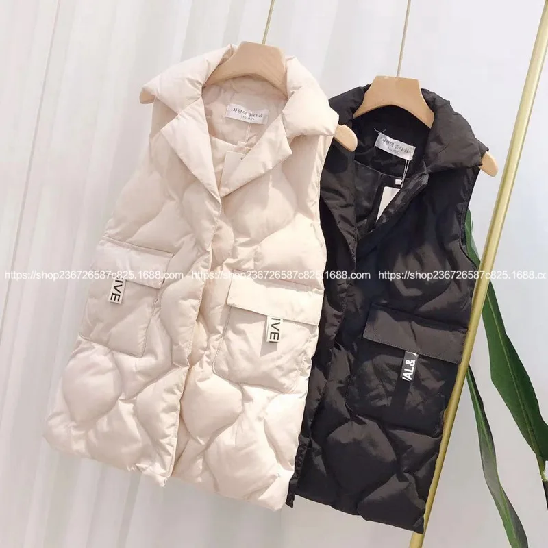 Пуховой хлопковый жилет для девочек старшего возраста длинное пальто 2019 зимний