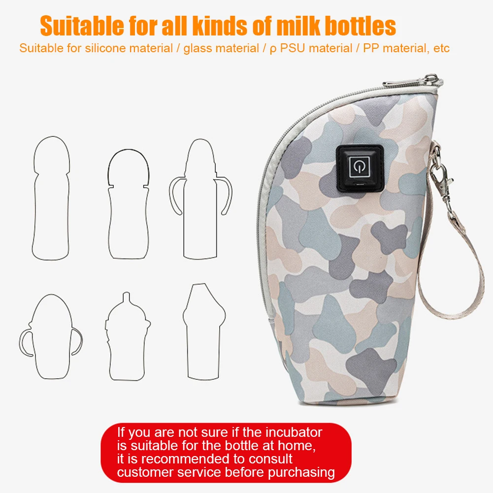 

Insulation Cup PU Leather Home USB Insulated Bag Adjustable Temperature Portable Travel Protective Universal Milk Bottle Warmer
