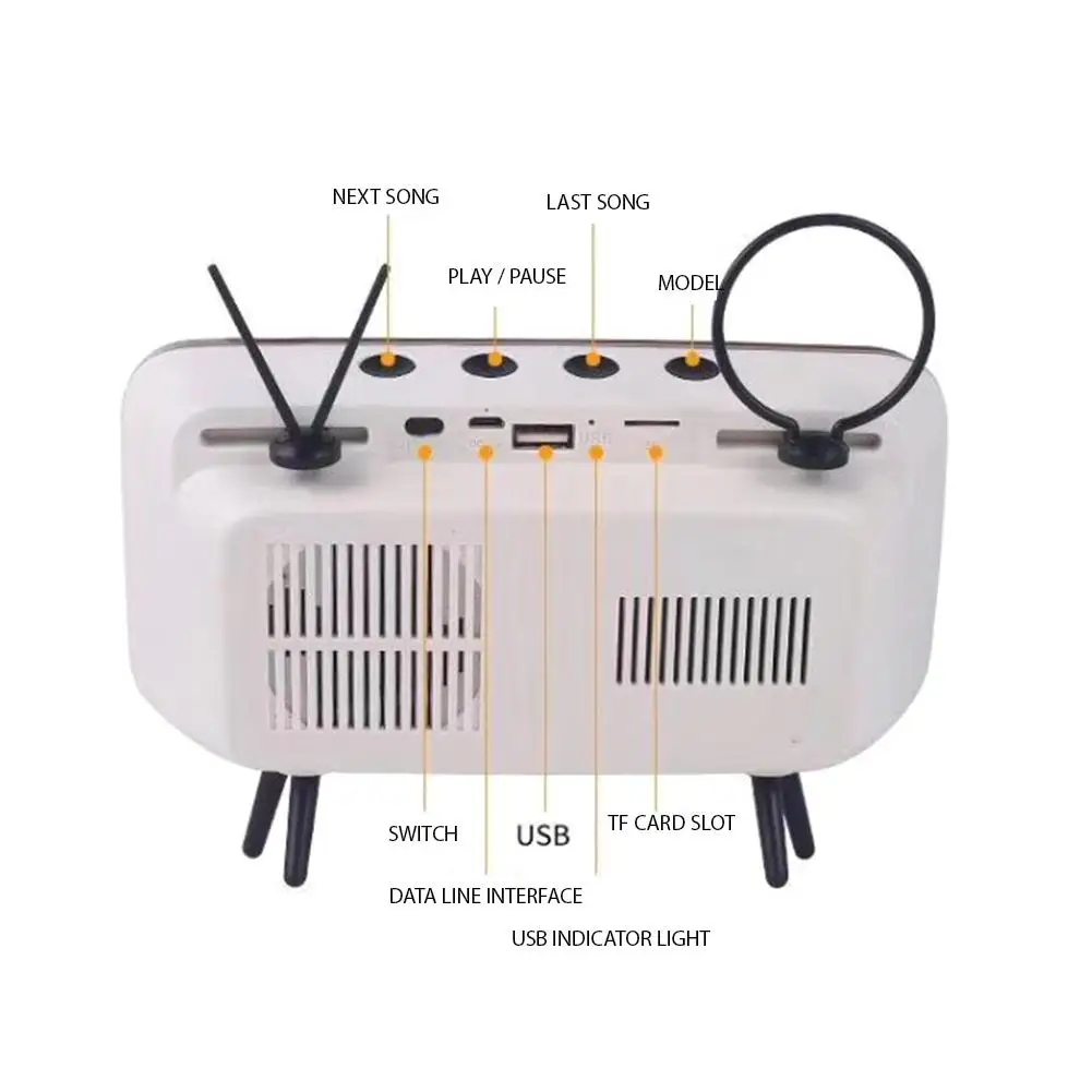 Bluetooth колонка в ретро-стиле беспроводной аудио-мобильный телефон мини