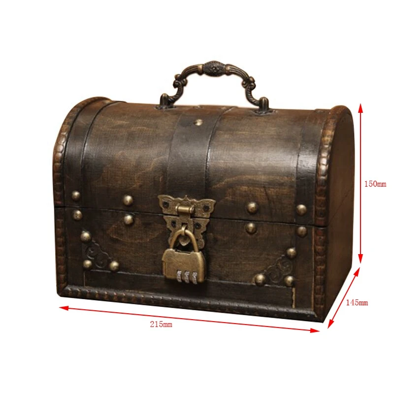 

Chic Wooden Pirate Jewellery Storage Box Case Holder Vintage Treasure Chest for Wooden organizer