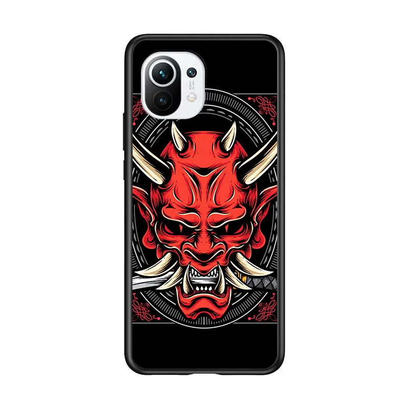 

Japanese Samurai for Xiaomi Mi 11 10T Note 10 Ultra 5G 9 9T SE 8 A3 A2 A1 6X Pro Play F1 Lite 5G Black Phone Case