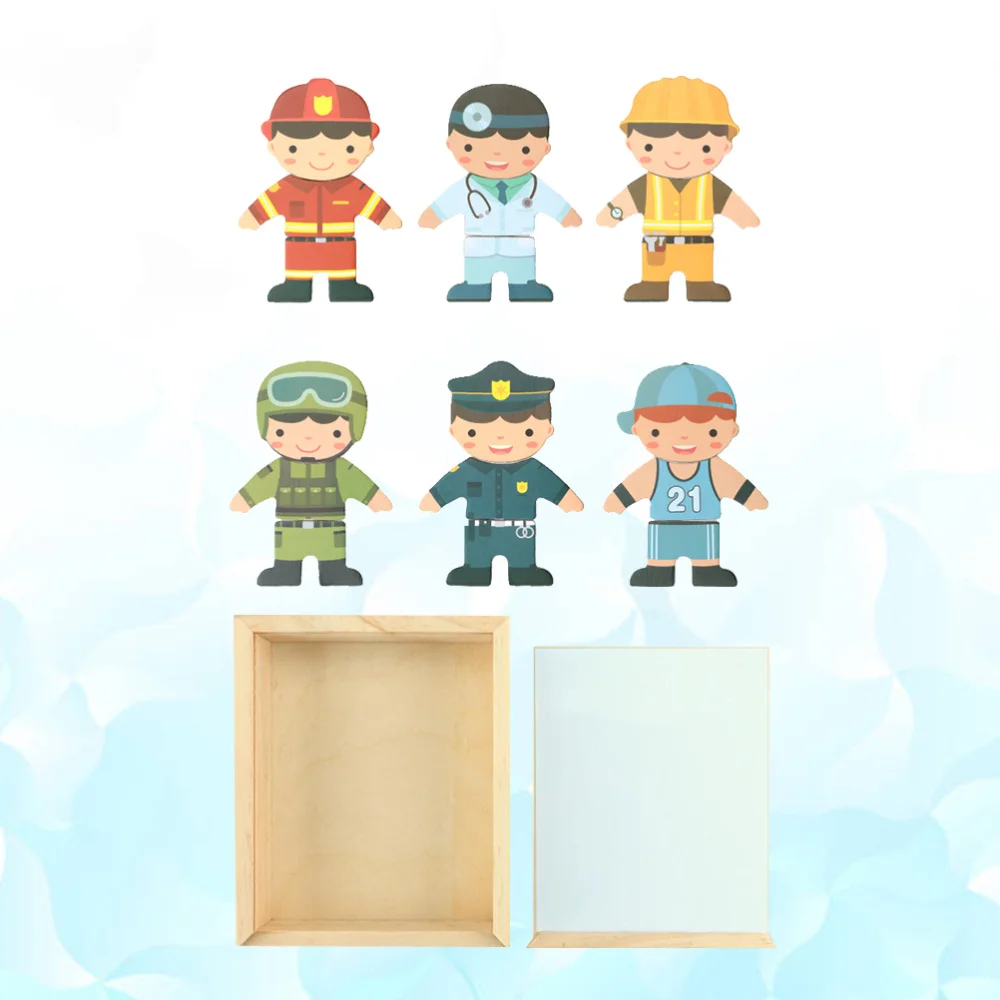 

Career Jigsaw Puzzle Toys Pretend Play Mix and Match Game Education Wooden Puzzle