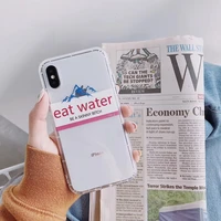 funny retro pattern evian water personality mountain clear tpu case for iphone 6s 7 8 plus 11 pro xr xs max fashion phone cover