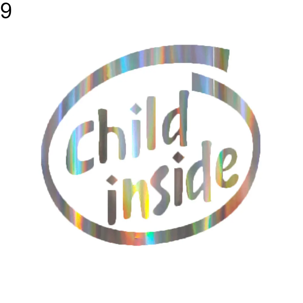 

Colorful Laser Russian Kids Baby On Board Car 3D Sticker Baby In Car Car Decals Vinyl Stickers Family Auto Cover Baby Protect
