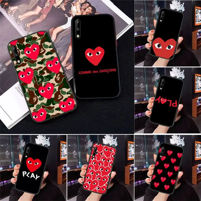 

PLAY Comme des Garcons Heart Phone Case for Samsung Galaxy J2 J4 J5 J6 J7 J8 Note5 7 8 9 10 20 prime plus lite ultra pro cover